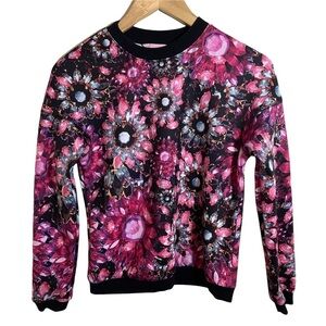 Ted Baker London Killay Floral Jewel Sweatshirt Multicolor Pullover Sz 0 (US 2)